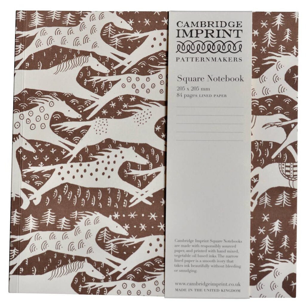 Cambridge Imprint | Patternmakers - Horses on Chocolate Square Lined Notebook