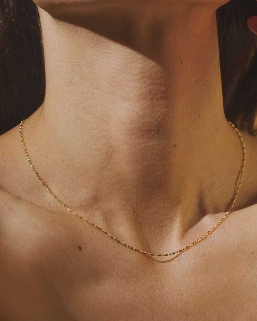 Mountainside Jewelry - Juno Fine Chain Necklace - 18" Long/18k Goldfill