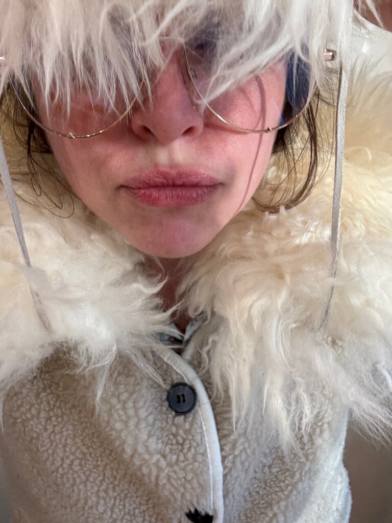 Beija Flor Rituals - Birch Long Shorn Shearling Collar with Poms