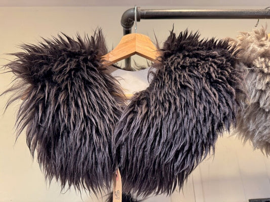 Beija Flor Rituals - Espresso Long Shorn Shearling Collar