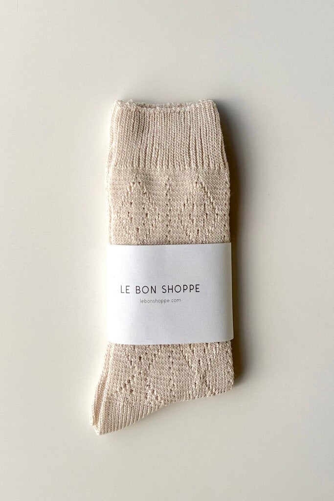 Le Bon Shoppe - Oyster Modal Eyelette Socks