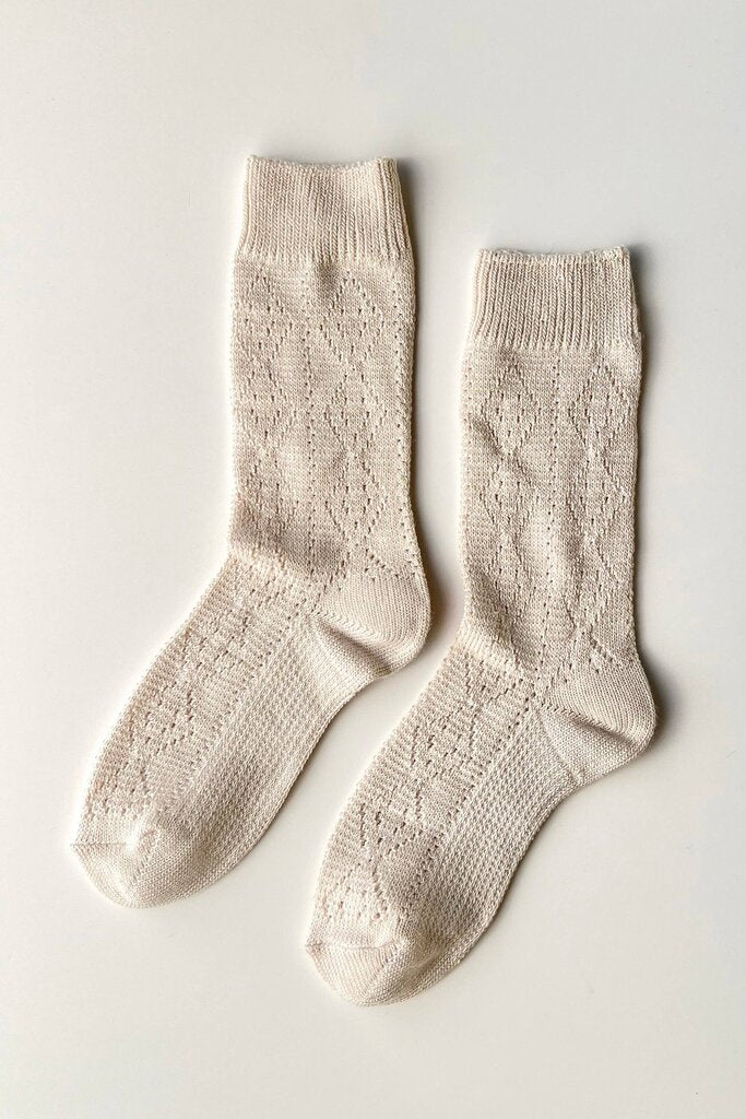 Le Bon Shoppe - Oyster Modal Eyelette Socks