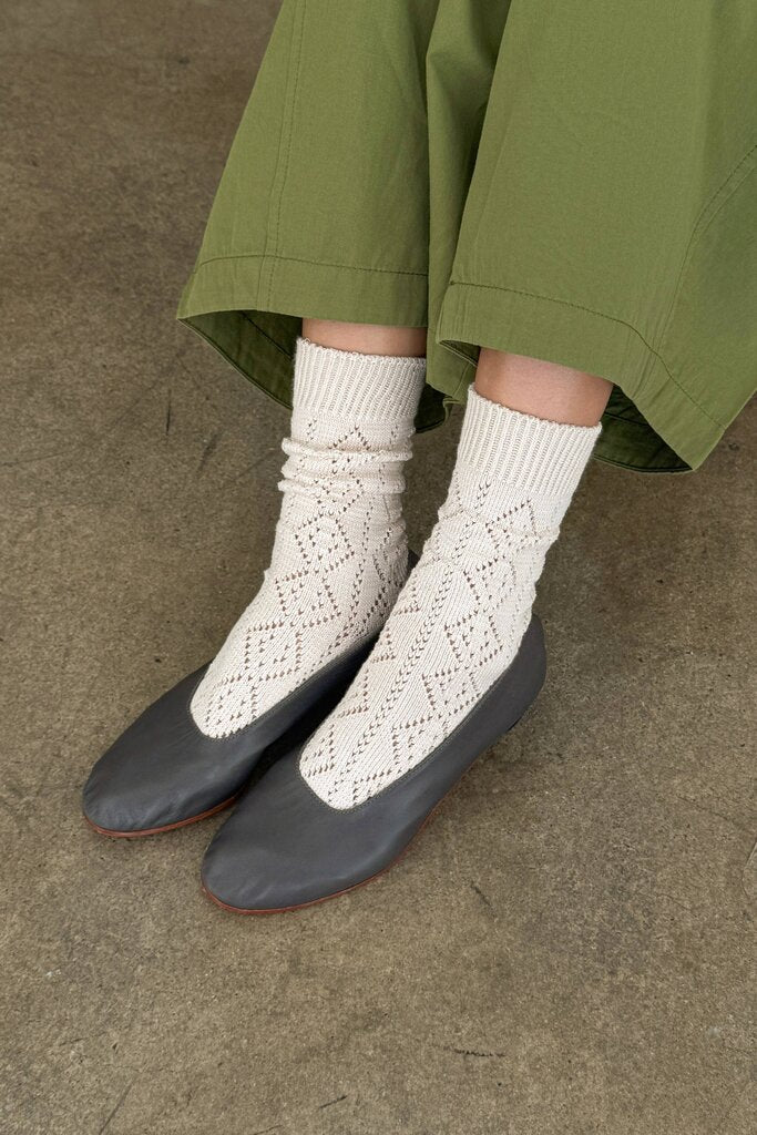 Le Bon Shoppe - Oyster Modal Eyelette Socks