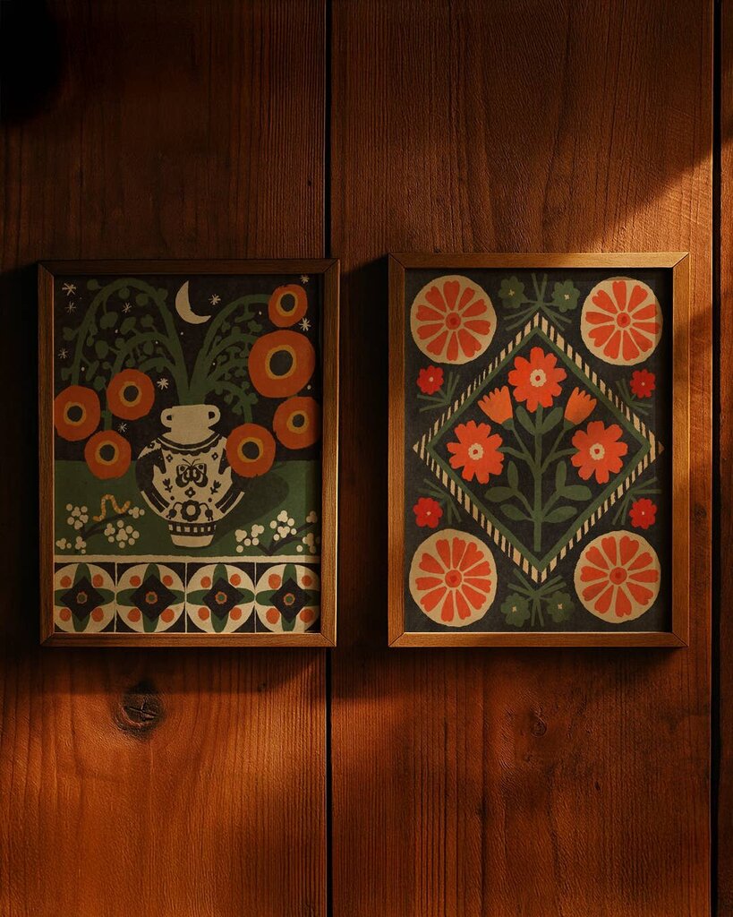 Moonlight Woldflowers - Original Art Print by Anisa Makhoul - Local Artist