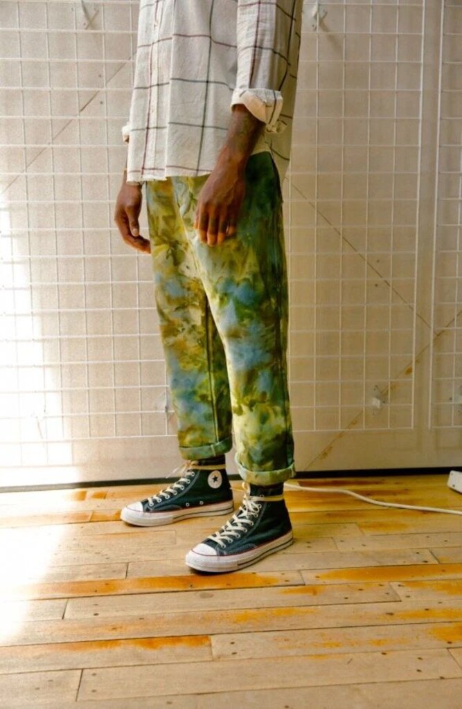 Riverside Tool & Dye - Army Green Ice-dyed Duck Cloth Pants - 32" (Men's Small)
