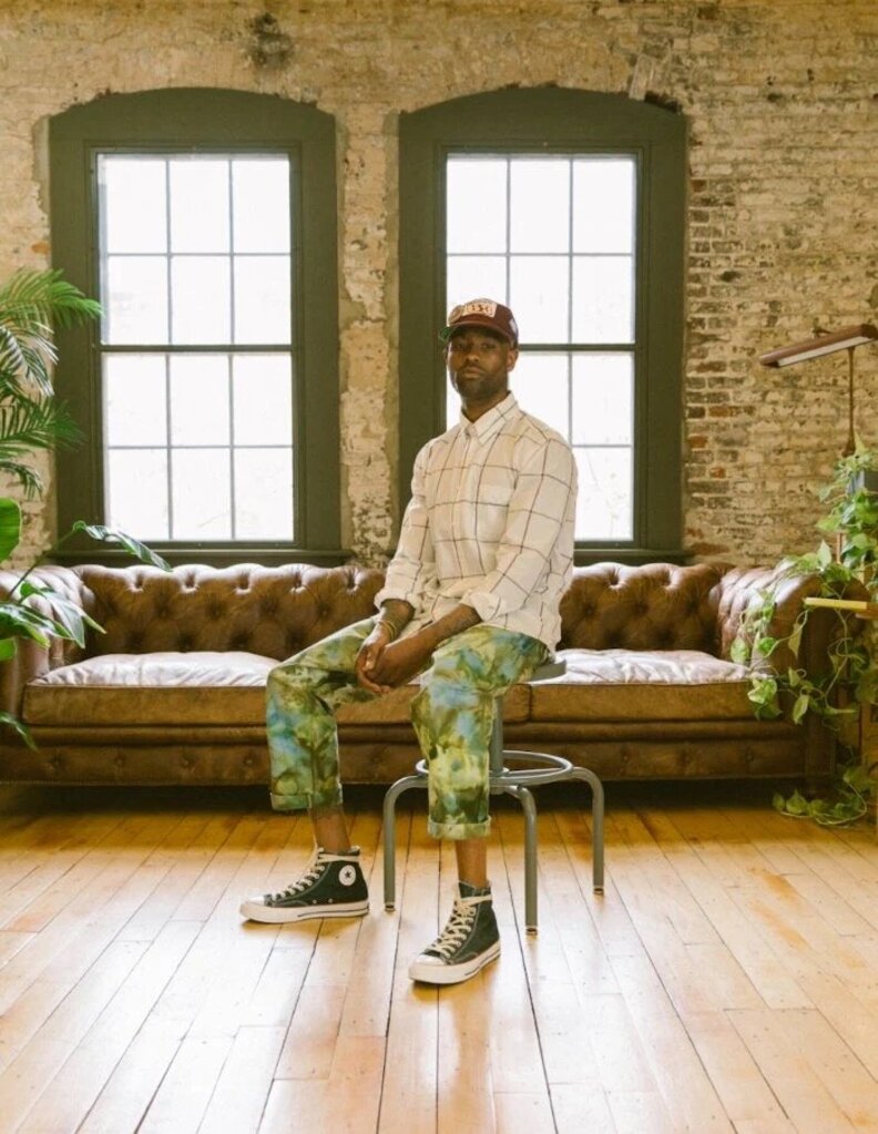 *PREORDER* Riverside Tool & Dye - Army Green Ice-dyed Canvas Pants - Medium (34")