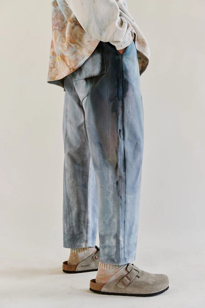 *PREORDER* Riverside Tool & Dye - Mist Ice-dyed Canvas Pants - Medium (34")