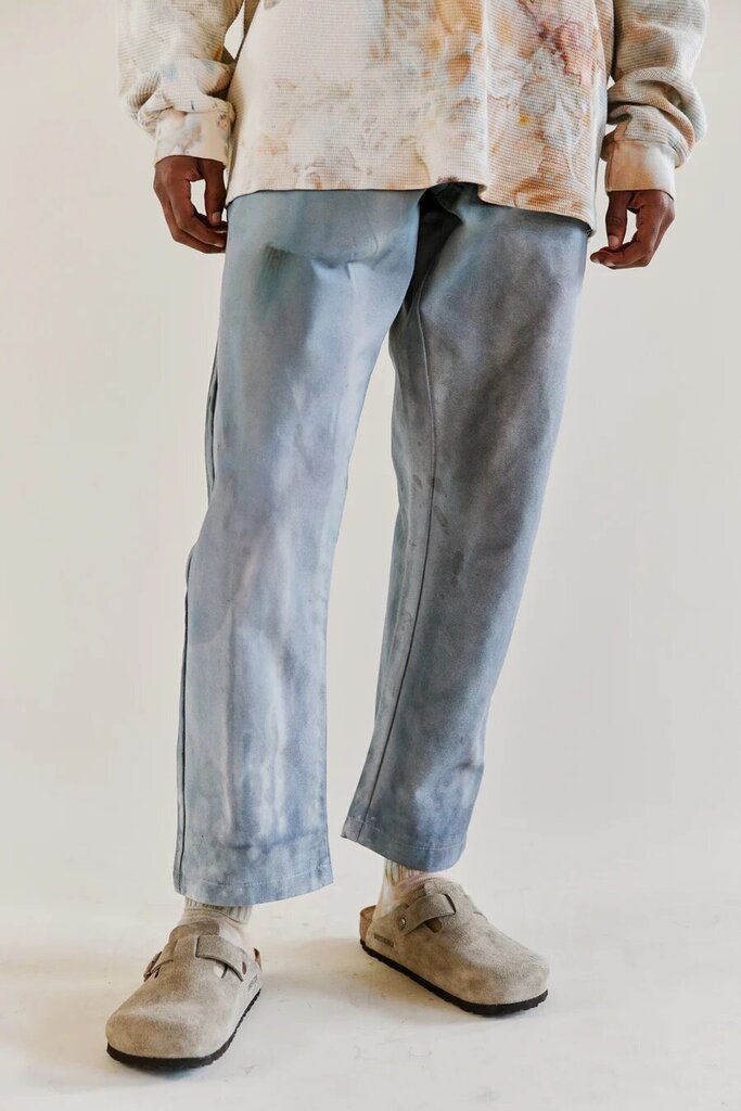 *PREORDER* Riverside Tool & Dye - Mist Ice-dyed Canvas Pants - Medium (34")