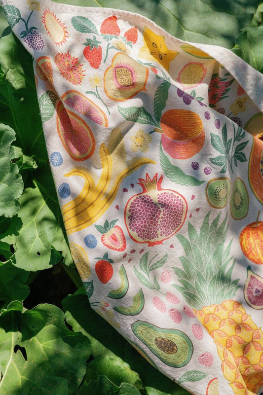 Lili Arnold Studios - Fruit Basket Organic Cotton Tea Towel
