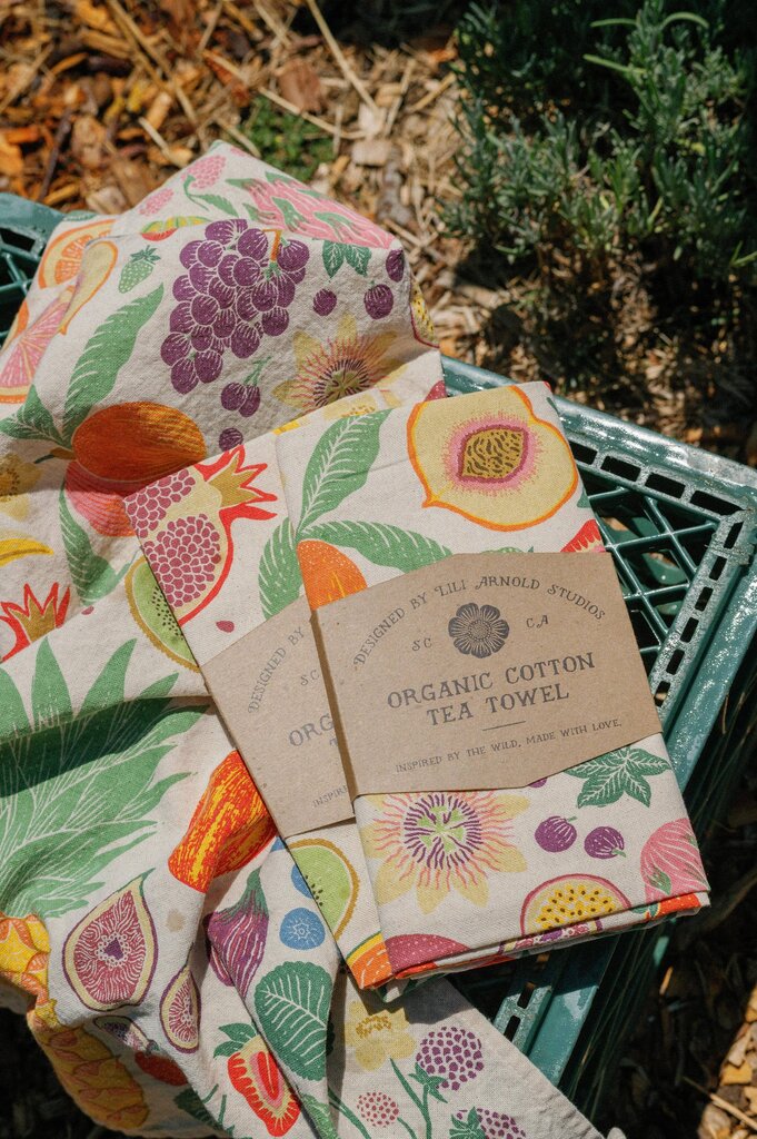 Lili Arnold Studios - Fruit Basket Organic Cotton Tea Towel