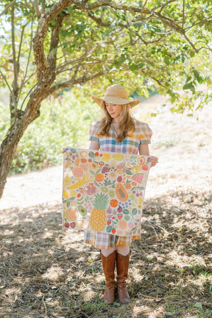 Lili Arnold Studios - Fruit Basket Organic Cotton Tea Towel