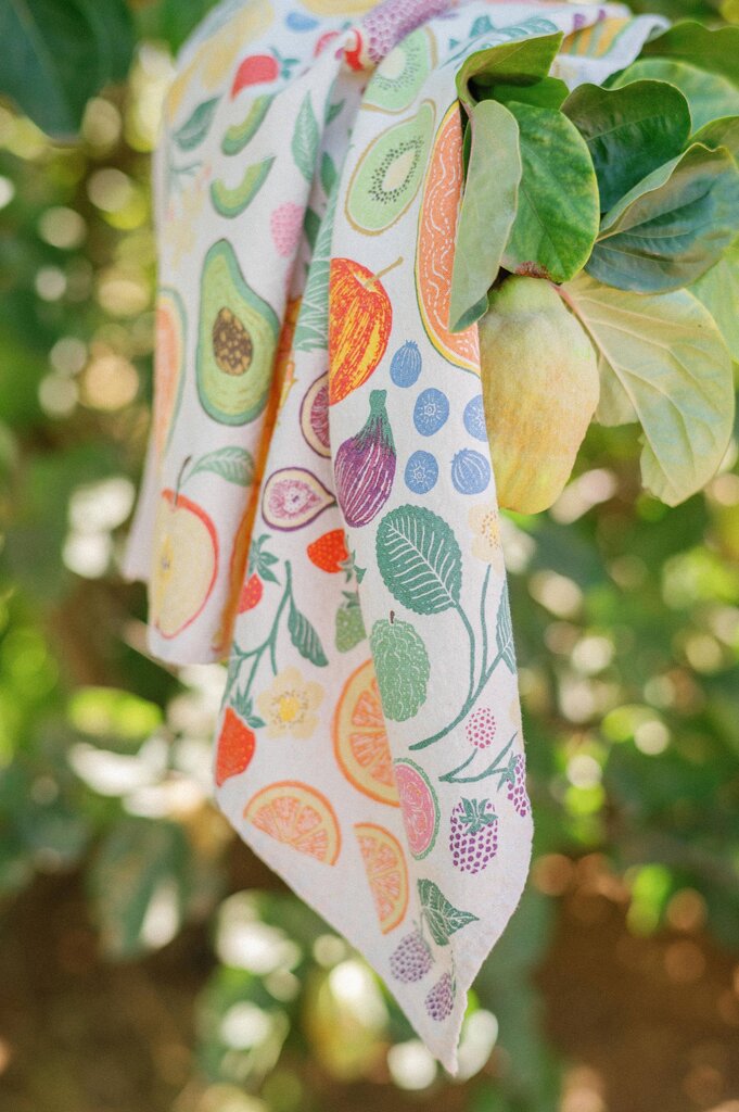 Lili Arnold Studios - Fruit Basket Organic Cotton Tea Towel