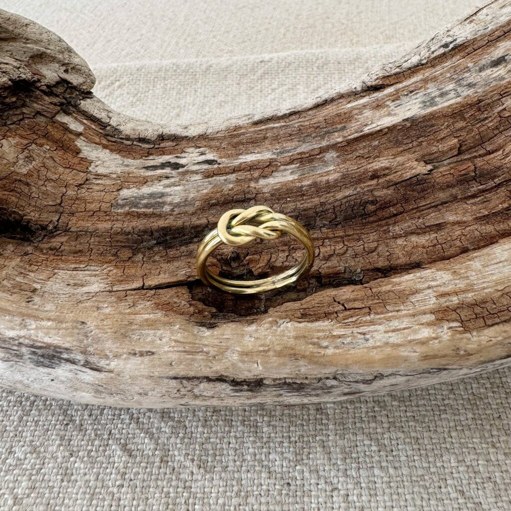 Amsha - Brass Knot Ring - Size 7