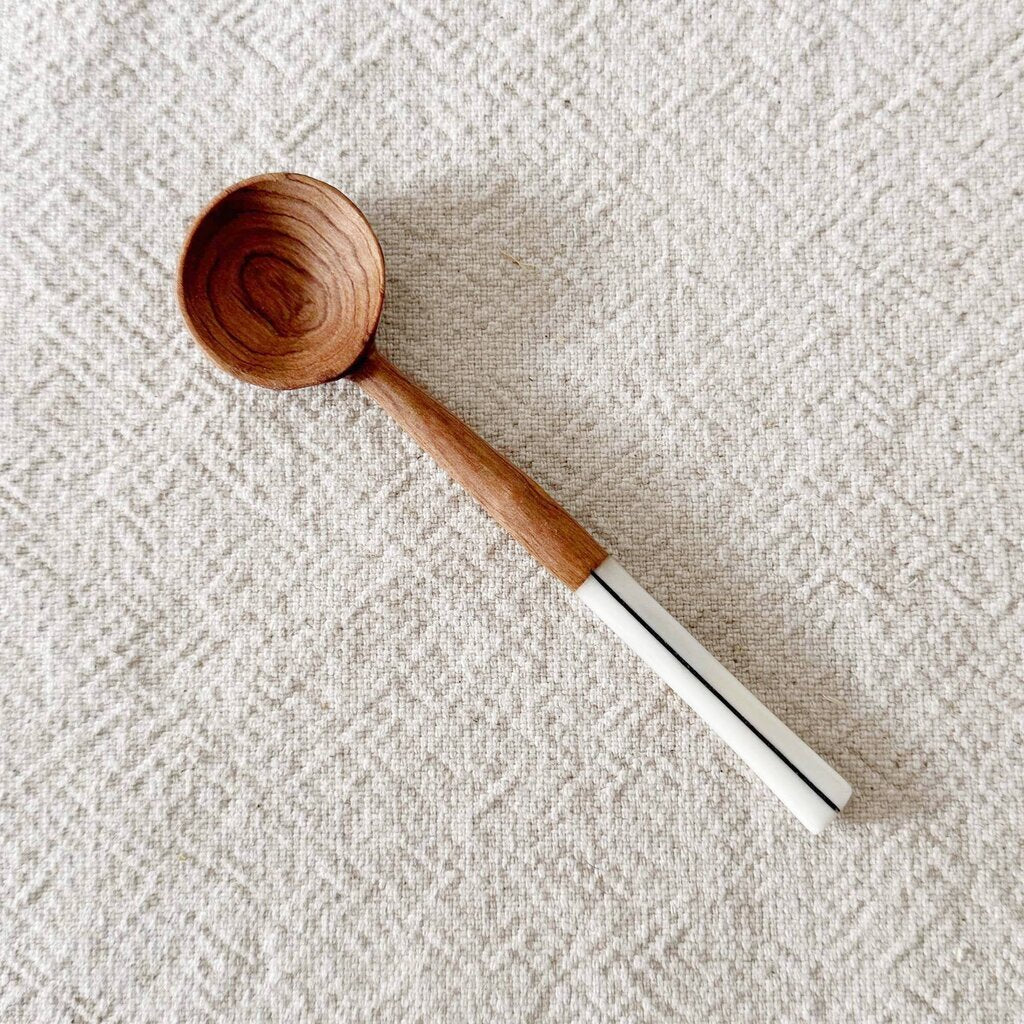 Amsha - Handcarved Olive Wood Spoon with Bone Handle - Kenya