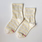 Le Bon Shoppe - Lemon + Cream Striped Wally Socks