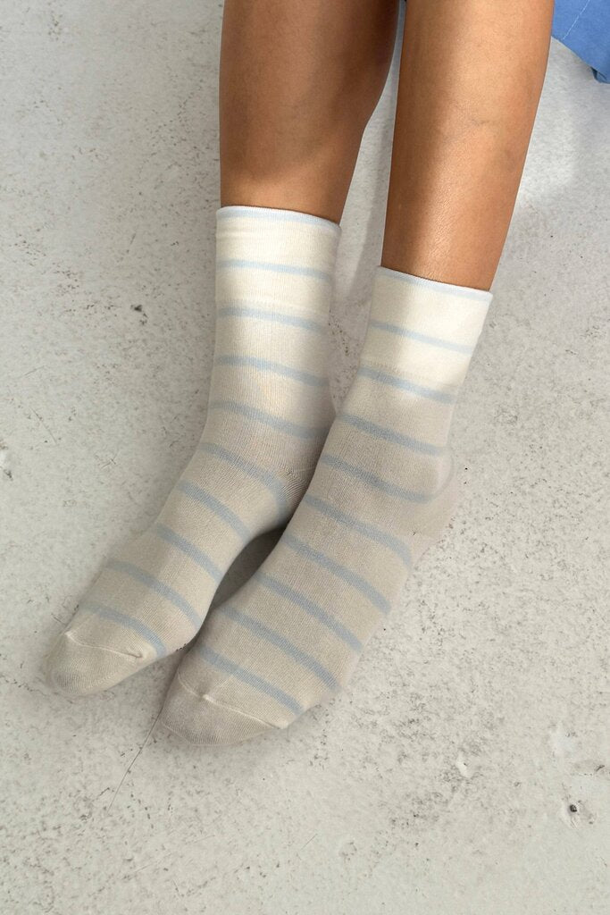 Le Bon Shoppe - Sky + Cream Striped Wally Socks *Shopkeeper's Pick
