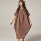 amente - Mocha Jacquard Smock Dress - Medium/Large