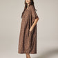 amente - Mocha Jacquard Smock Dress - Medium/Large