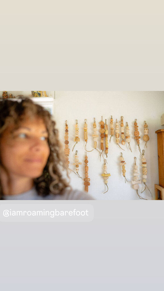 Roaming Barefoot - Ceramic Beaded Cabeza Talisman