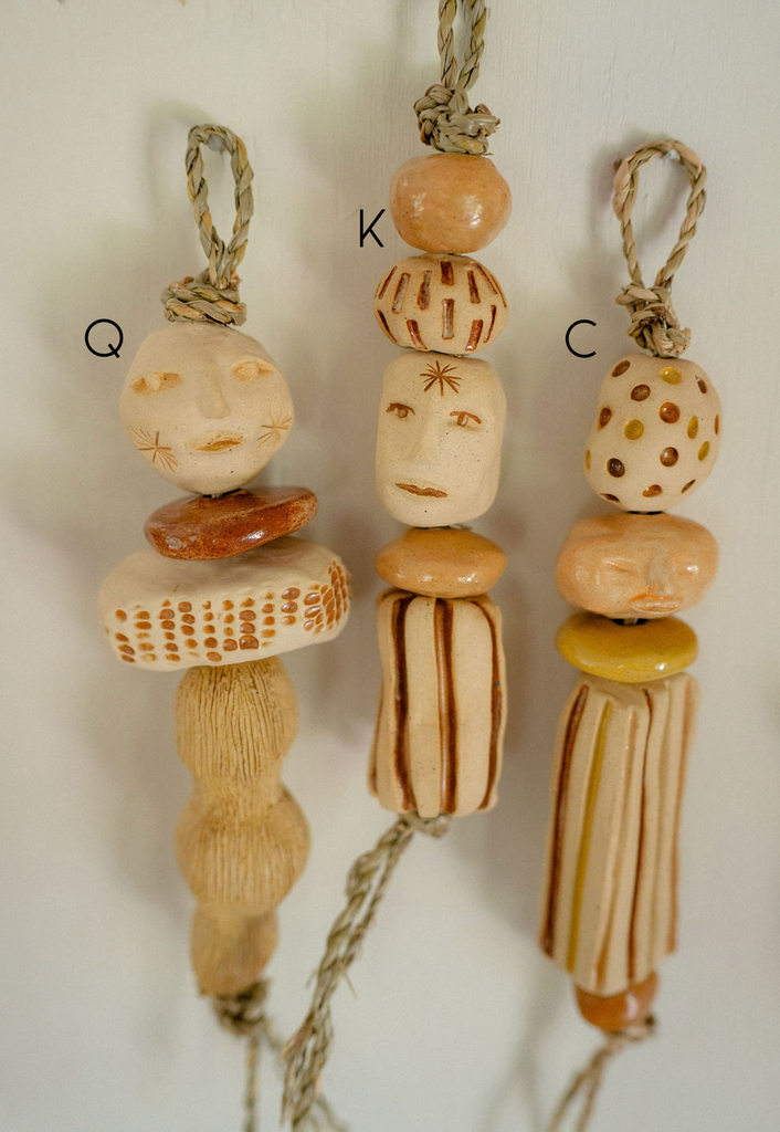 Roaming Barefoot - Ceramic Beaded Cabeza Talisman