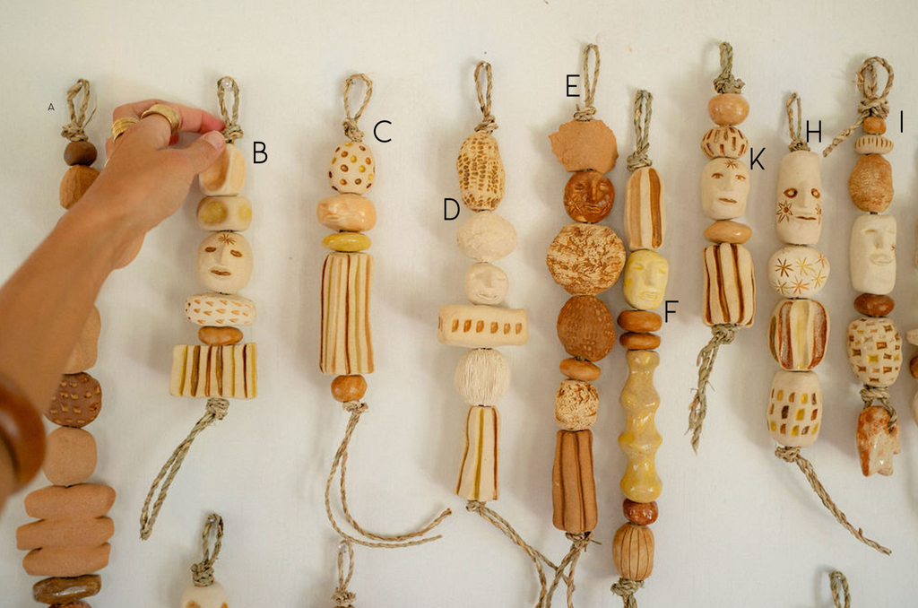Roaming Barefoot - Ceramic Beaded Cabeza Talisman