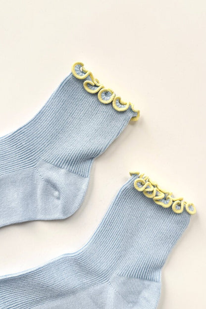 Le Bon Shoppe - Pale Blue Petite Ruffled Socks
