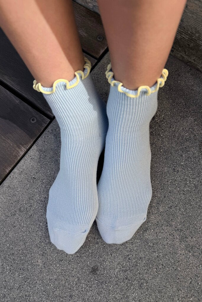 Le Bon Shoppe - Pale Blue Petite Ruffled Socks