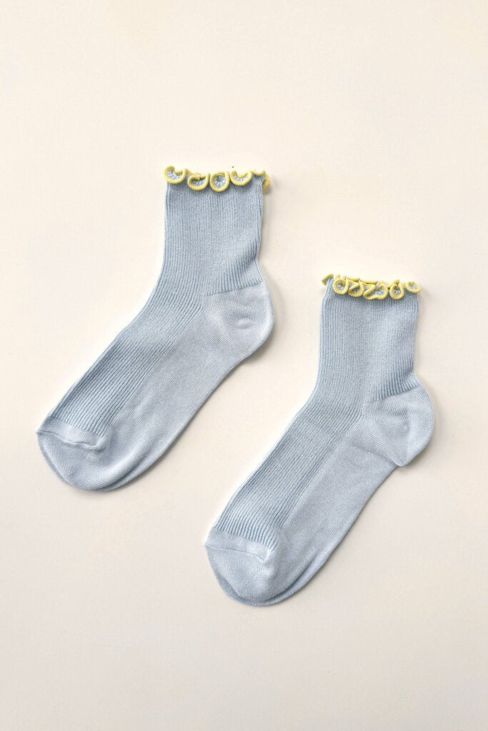 Le Bon Shoppe - Pale Blue Petite Ruffled Socks