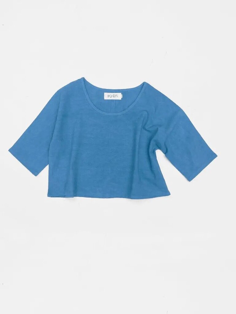PO-EM - Indigo Handloomed Makers Top - Medium