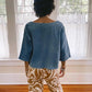PO-EM - Indigo Handloomed Makers Top - Medium