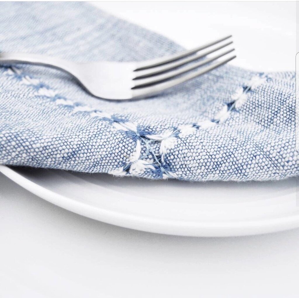 Creative Women - Ethiopian Handwoven Pulled-Cotton Textile - Sky Blue Chambray