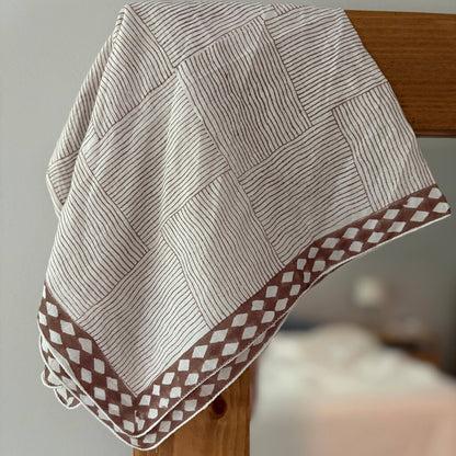 peaceware - Organic Cotton Hand Block-printed Bandana - Cocoa
