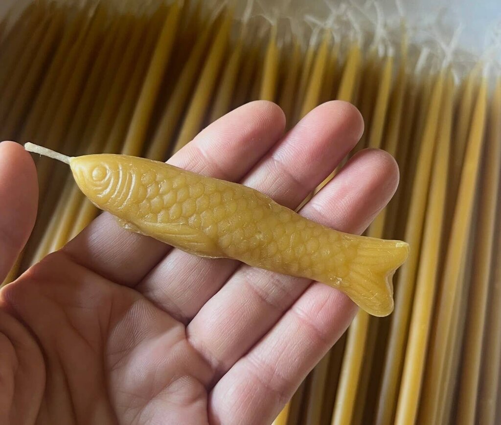 Woven - Handpoured Beeswax Fish Candle - Cortes Island, BC