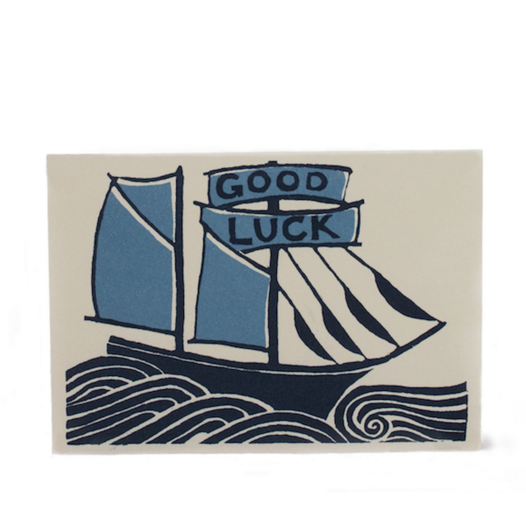 Cambridge Imprint Patternmakers - Good Luck Ship Greeting Card