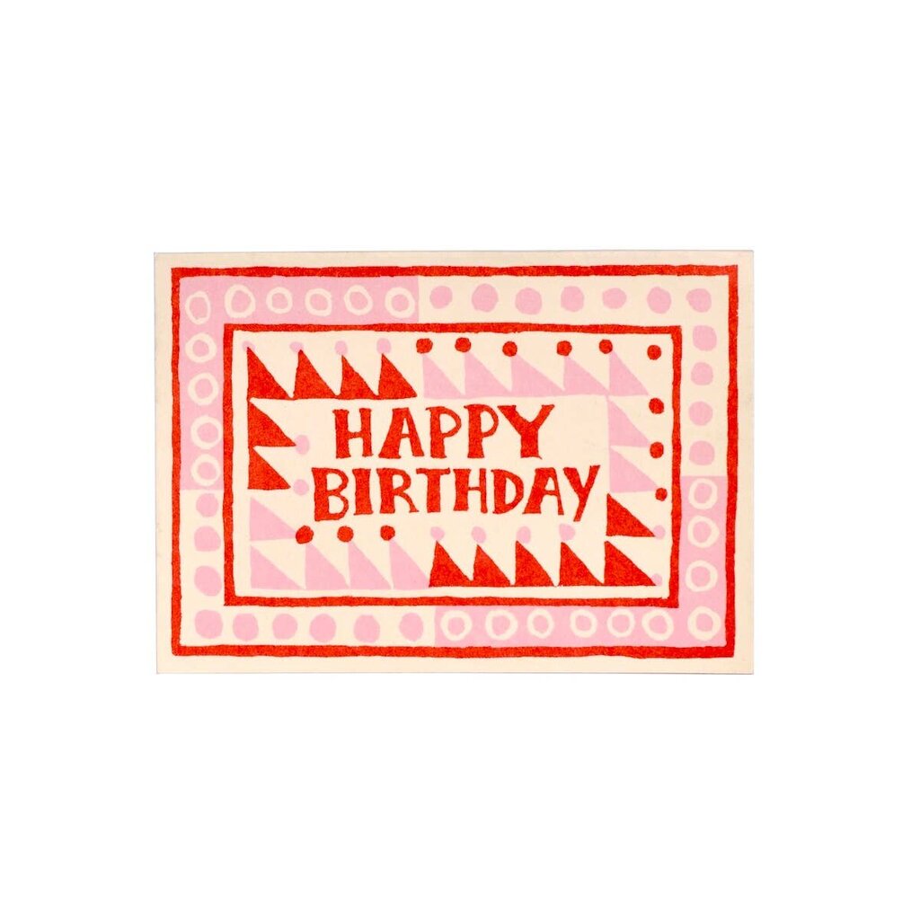 Cambridge Imprint Patternmakers - Triangles & Circles Happy Birthday Greeting Card - Pink