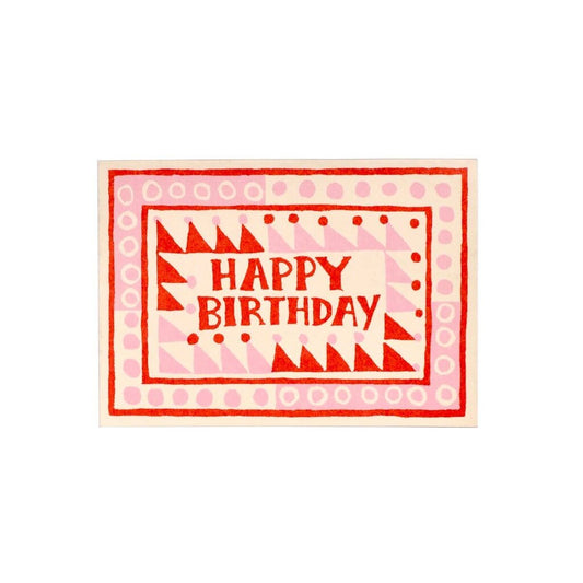 Cambridge Imprint Patternmakers - Triangles & Circles Happy Birthday Greeting Card - Pink