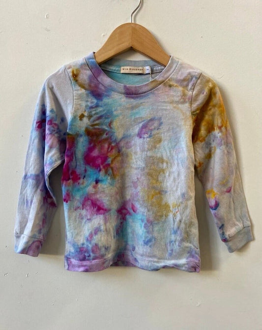Mira Blackman - Amethyst Hand-dyed Org. Cotton Kid's Longsleeve Tee - 2T