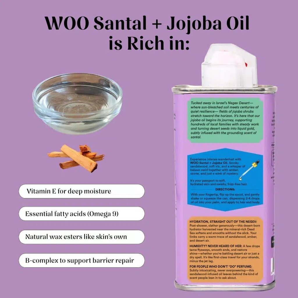 WOO - Organic Cold-pressed Santal & Jojoba Oil