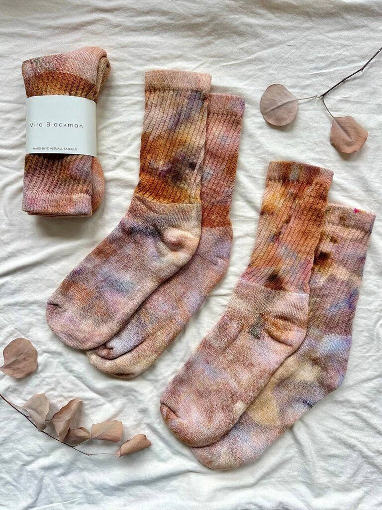 Mira Blackman - Agate Ice-dyed Organic Cotton Socks - Small