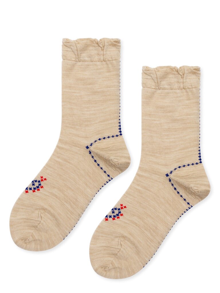 Hansel from Basel - Heart Cross-stitch Woolen Crew Sock