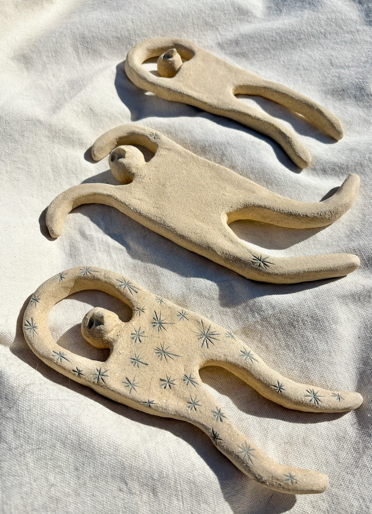 Roaming Barefoot - Astral Figure - Ceramic Wall Sculpture