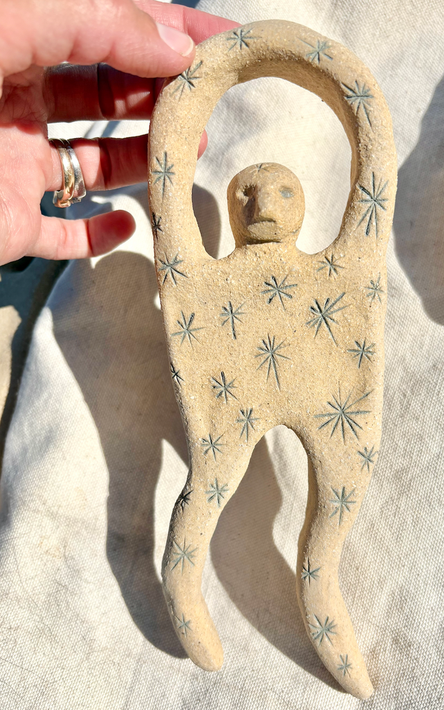 Roaming Barefoot - Astral Figure - Ceramic Wall Sculpture