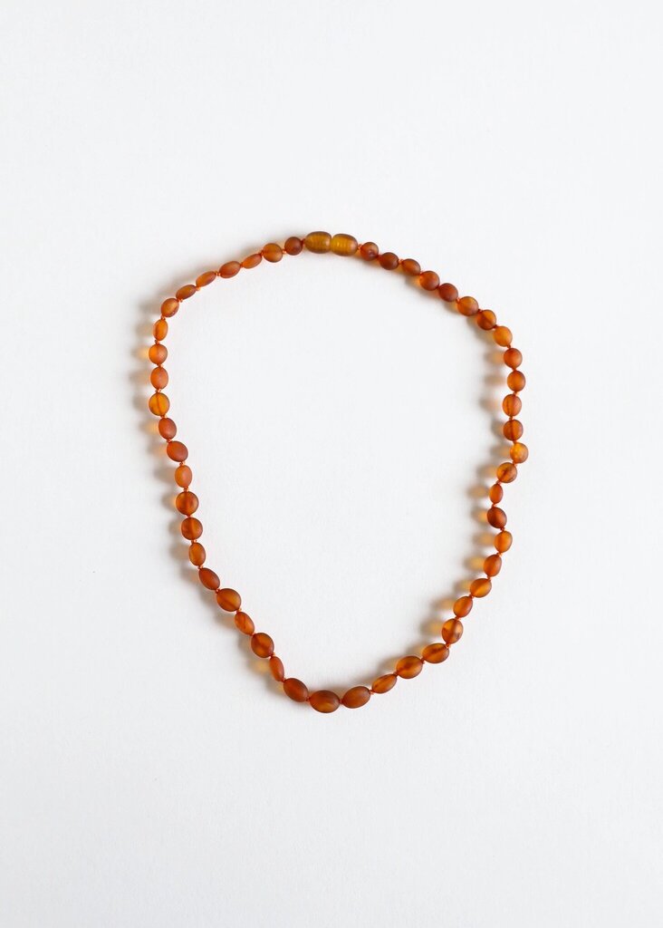 Canyon Leaf - Classic Baltic Amber Knotted Strand Necklace - Adult 16"