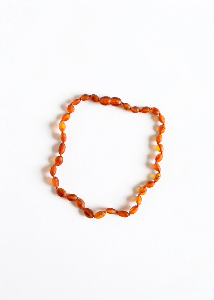 Canyon Leaf - Classic Baltic Amber Knotted Strand Necklace - 12" Baby