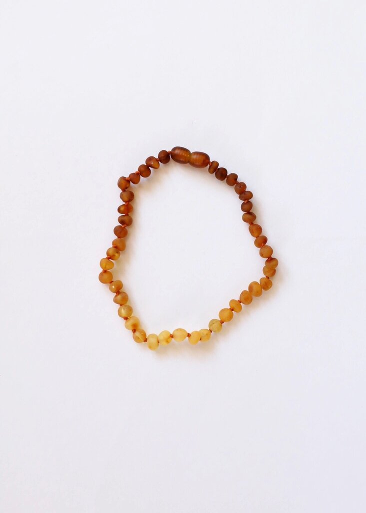 Canyon Leaf - Ombre Baltic Amber Knotted Strand Necklace - 15"