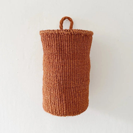 Amsha - Terracotta Sisal Hanging Basket - Woven in Kenya