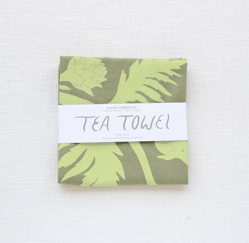 Elana Gabrielle - Artichoke Cotton Tea Towel - Portland Artist