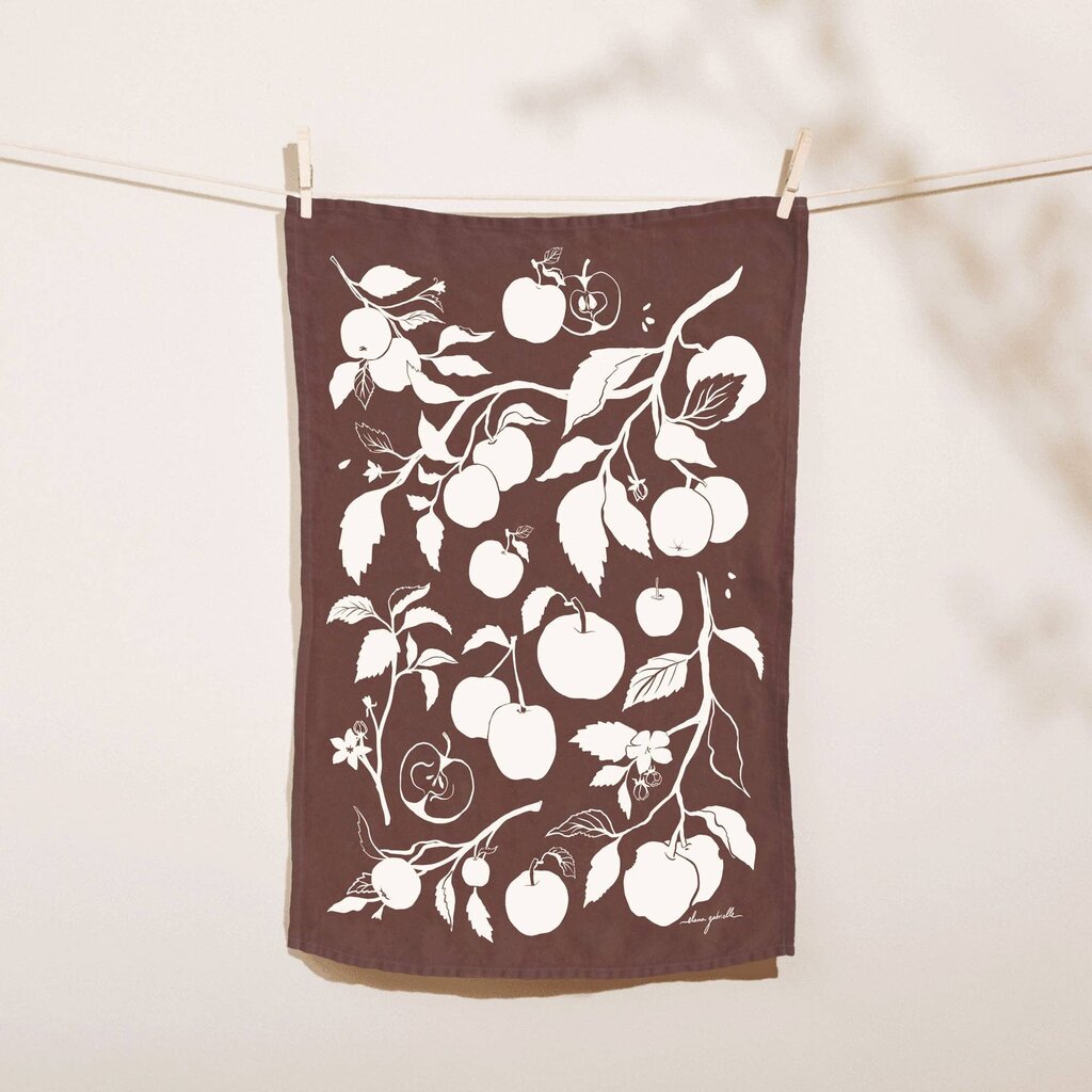 Elana Gabrielle - Apples Linen Tea Towel - Portland Artist