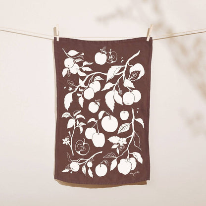 Elana Gabrielle - Apples Linen Tea Towel - Portland Artist