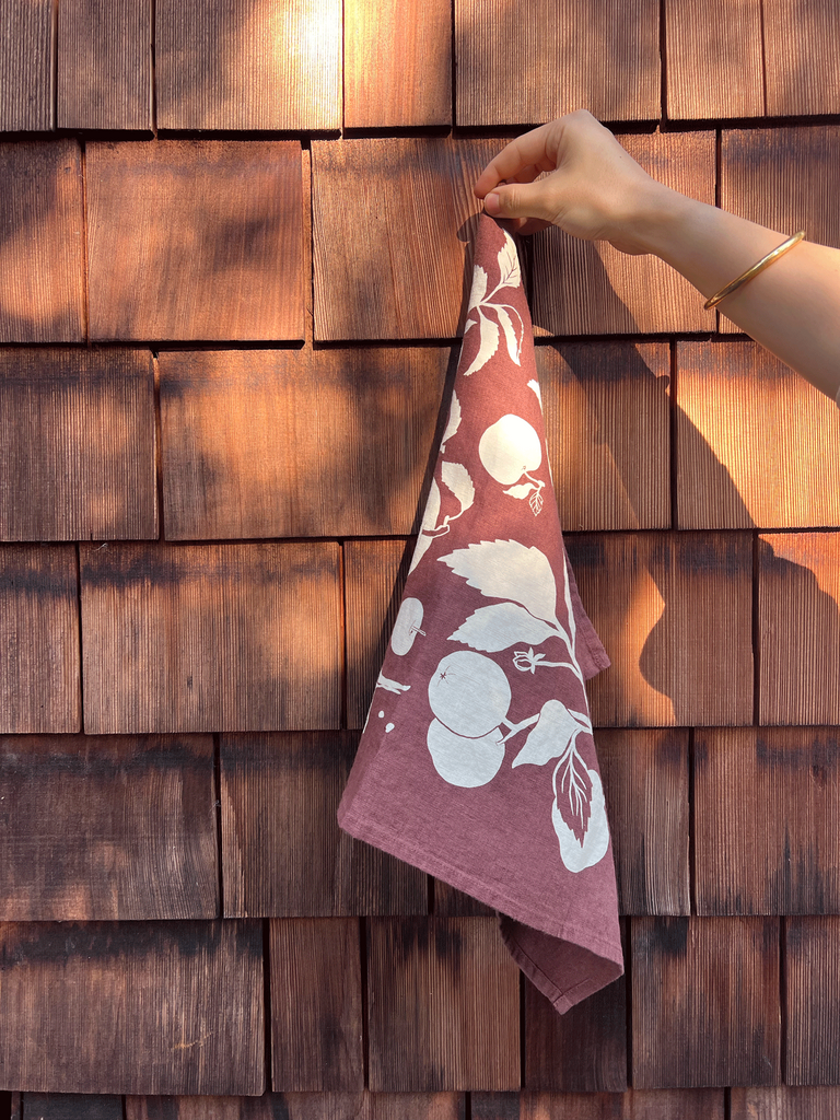 Elana Gabrielle - Apples Linen Tea Towel - Portland Artist